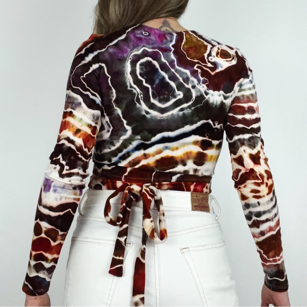 NEW Hand-Dyed Geode Tie-Detail Crop Top | Size S - Picture 8 of 11